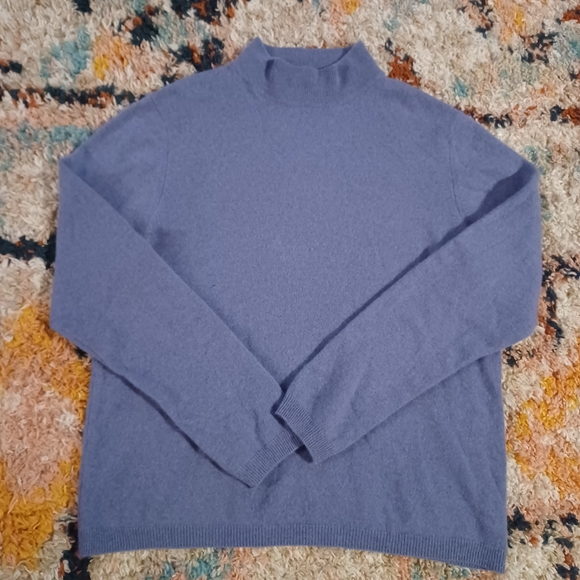 Double Cashmere Mock Neck Sweater • Charter Club • Purple • Size XL - Picture 2 of 10
